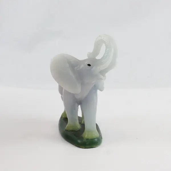Grey Elephant Candle Trunk Up Decorative Collectible Visible Wick