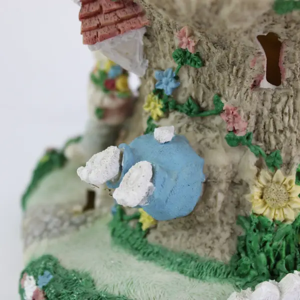 Vintage Easter Bunny Treehouse Multi-Tier Resin Figurine Display