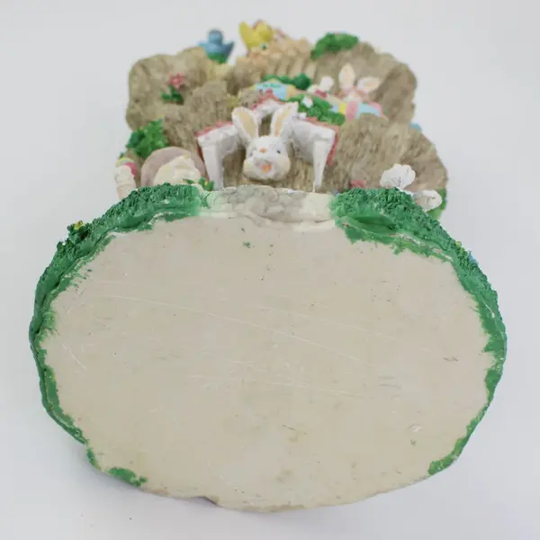 Vintage Easter Bunny Treehouse Multi-Tier Resin Figurine Display