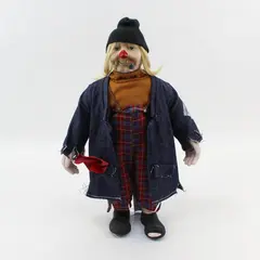 Hobo Junction Fast-Fingered Jake Porcelain Clown Doll w/ Stand