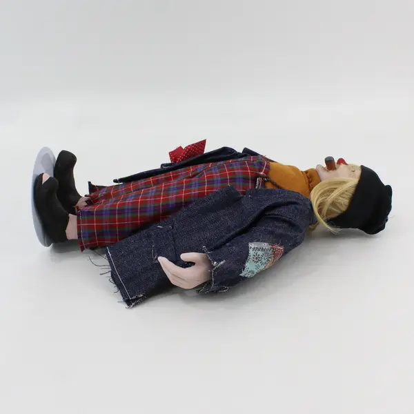 Hobo Junction Fast-Fingered Jake Porcelain Clown Doll w/ Stand