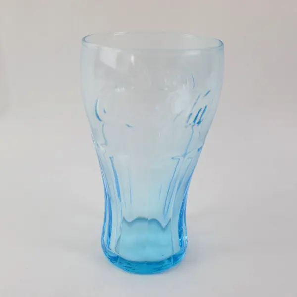 Coca-Cola Libbey Aqua Blue Contoured Drinking Glass