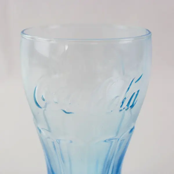 Coca-Cola Libbey Aqua Blue Contoured Drinking Glass