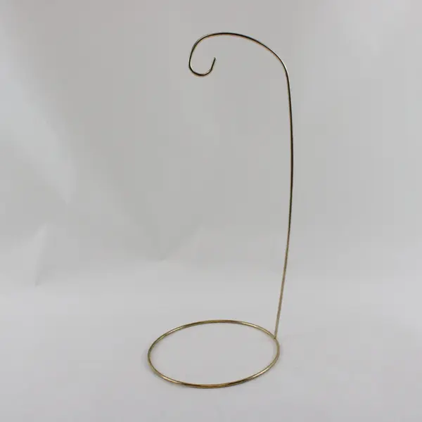 Lot of 2 Gold Tone Wire Ornament Display Stands 12.5in Tall Curved Hanger