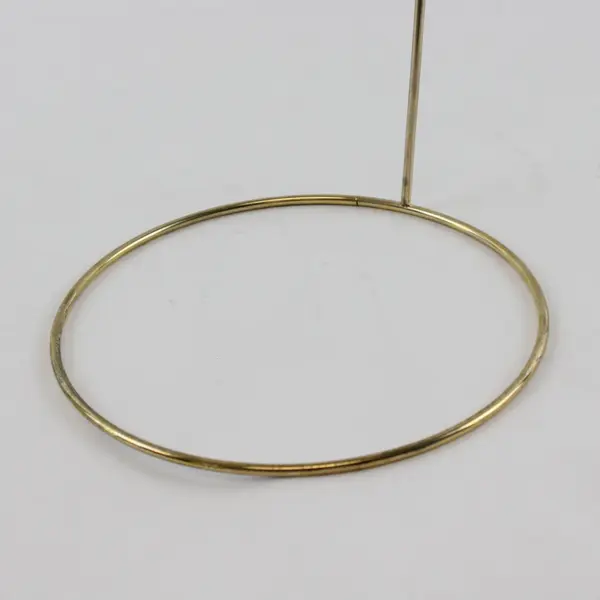 Lot of 2 Gold Tone Wire Ornament Display Stands 12.5in Tall Curved Hanger