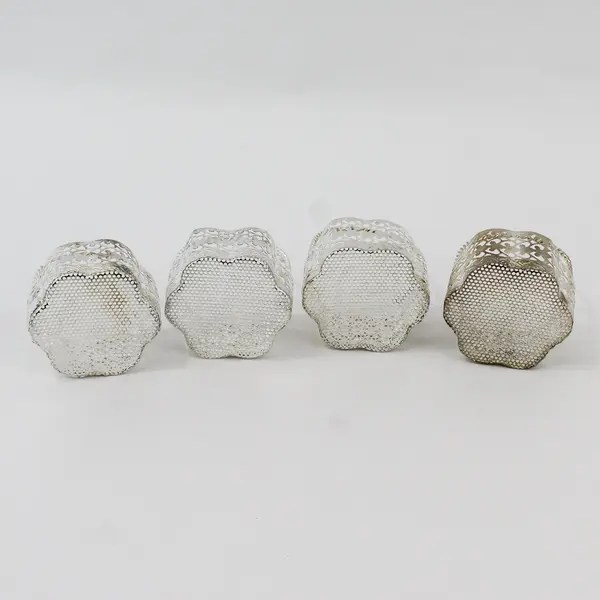 Lot of 4 Miniature Silver-Tone Metal Trinket Baskets 3.5"