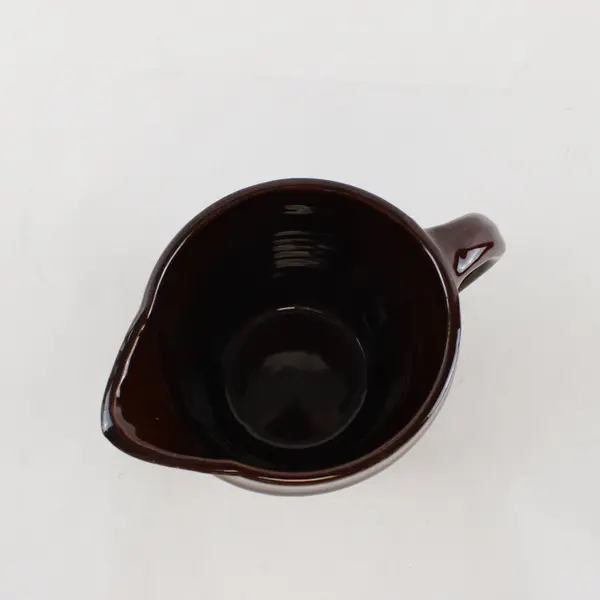 Vintage Monmouth Western Brown Ceramic Ribbed Beehive Pitcher USA