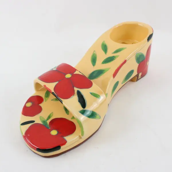 Happy Toes Tropic Flower Diane Artware Collectible Figurine Yellow Red