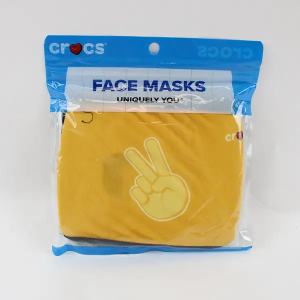 Crocs 2 Pack Face Masks Black Yellow Peace Sign