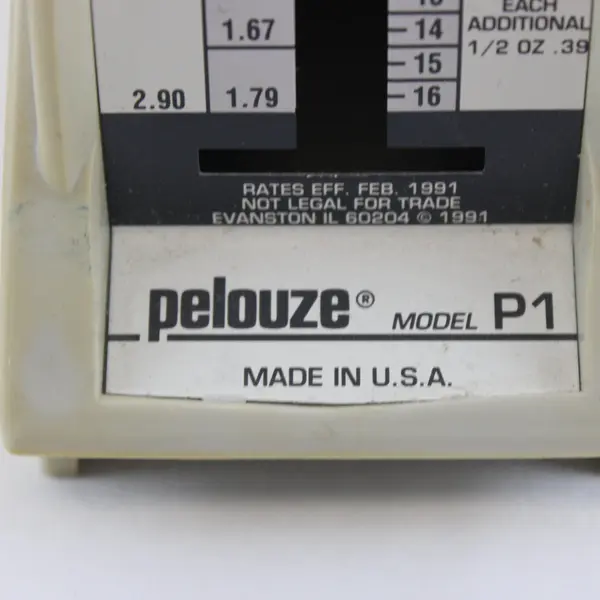 Pelouze P1 Postal Scale Rates Effective 1991 Made in USA