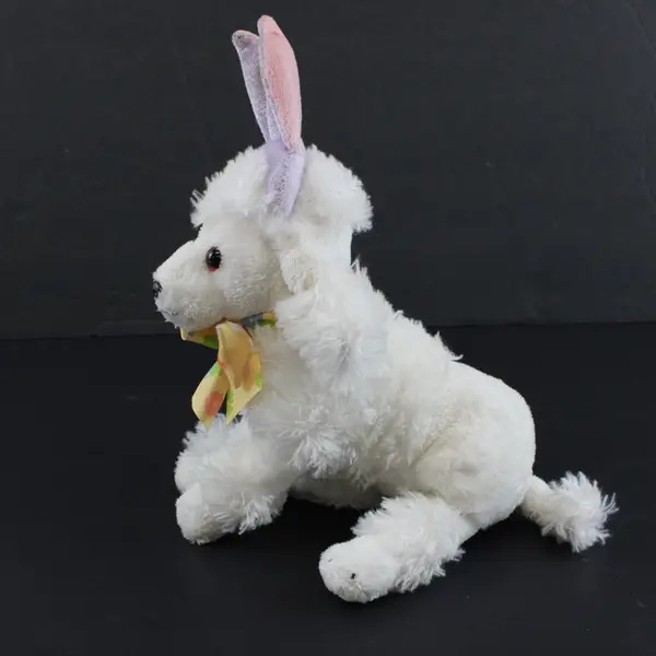 Dan Dee White Purple Easter Bunny Poodle Plush Stuffed Animal 8 in