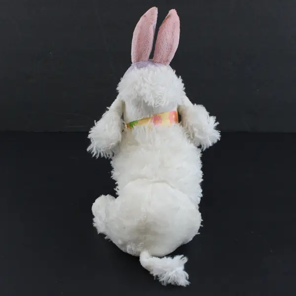 Dan Dee White Purple Easter Bunny Poodle Plush Stuffed Animal 8 in