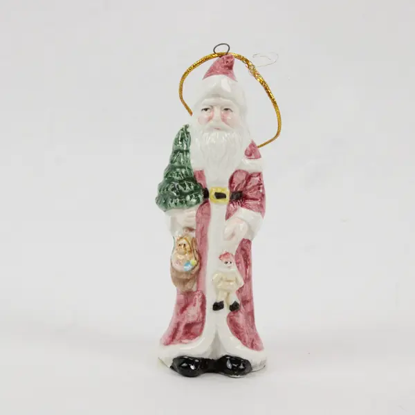 Vintage Enesco Otagiri Ceramic Santa Christmas Ornament 1995