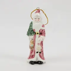 Vintage Enesco Otagiri Ceramic Santa Christmas Ornament 1995