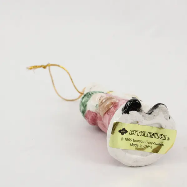 Vintage Enesco Otagiri Ceramic Santa Christmas Ornament 1995