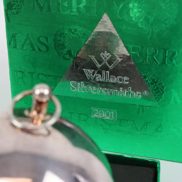 VTG Wallace 2001 Annual Christmas Sleigh Bell 3 Inch Original Box Felt Bag