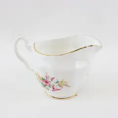 Vintage Imperial Fine Bone China Creamer Floral Gold Trim England