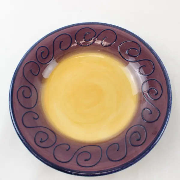 Set of 2 Tabletops Unlimited Fusina Purple Yellow Dinner Plate 11"