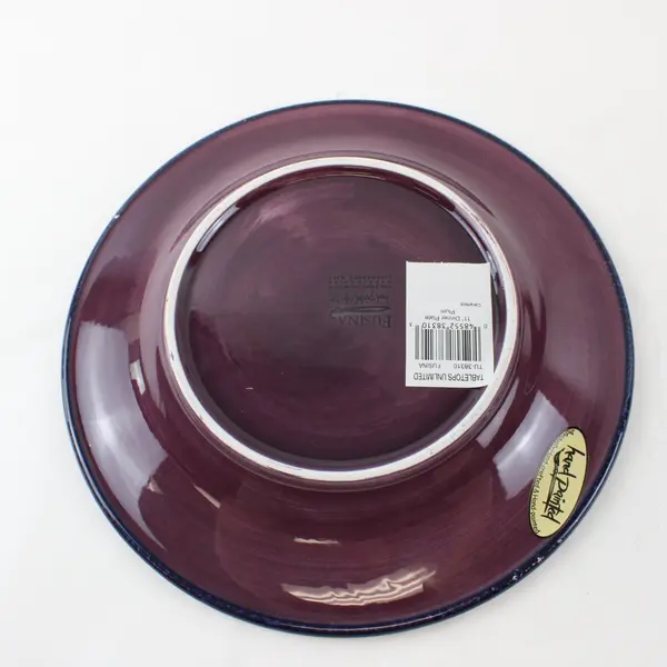 Set of 2 Tabletops Unlimited Fusina Purple Yellow Dinner Plate 11"
