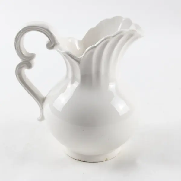 Vintage White Ceramic Creamer Milk Server E-268 Classic Tabletop