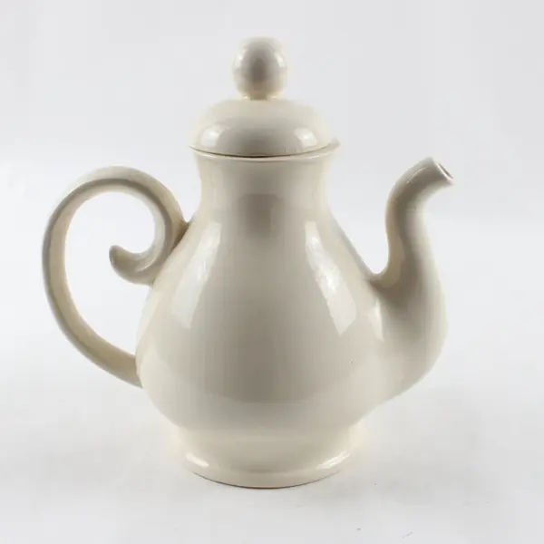 Cream Ceramic Floral Teapot Decorative Tea Pot Kitchen Decor