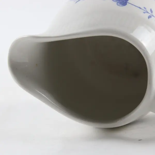 Vintage Leonard Silver Staffordshire England Ceramic Creamer White & Blue