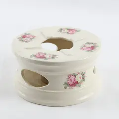 CARE Inc. Vintage Porcelain Floral Teapot Warmer White