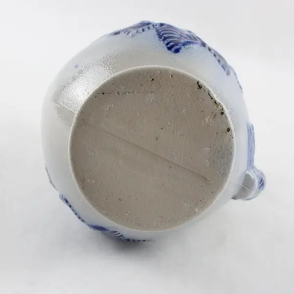 Vintage Salt-Glazed Stoneware Creamer Pitcher Cobalt Blue Blackberry