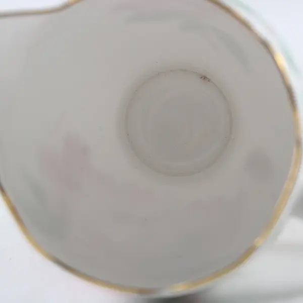 Vintage Bone China Laurel Creamer Pink Floral Gold Trim 4.5"