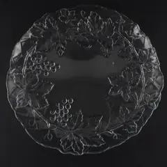 Vintage Anchor Hocking Grapevine Pressed Glass Serving Plate 11.75"