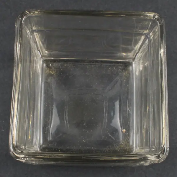 Square Clear Glass Bath Canister With Lid Thick Molded 5.5 Inch