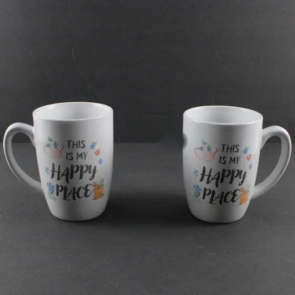 Royal Norfolk White Ceramic Coffee Mugs Set of 2