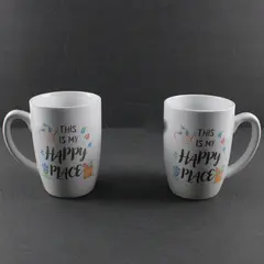 Royal Norfolk White Ceramic Coffee Mugs Set of 2