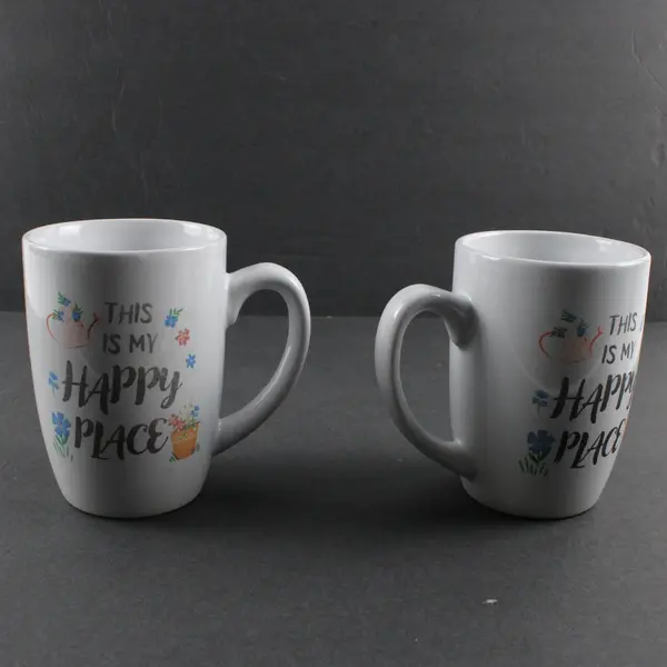 Royal Norfolk White Ceramic Coffee Mugs Set of 2