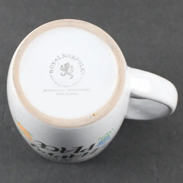 Royal Norfolk White Ceramic Coffee Mugs Set of 2