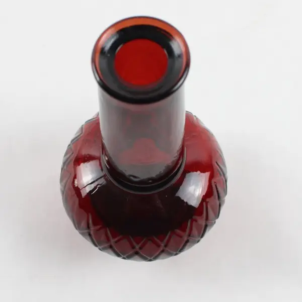 Avon Ruby Red Glass Somewhere Cologne Bottle 3 oz Empty No Stopper