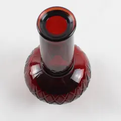 Avon Ruby Red Glass Somewhere Cologne Bottle 3 oz Empty No Stopper