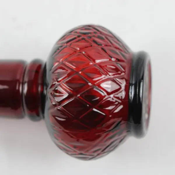 Avon Ruby Red Glass Somewhere Cologne Bottle 3 oz Empty No Stopper