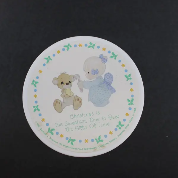 Precious Moments Set 2 Glass Candy Jars Lids Christmas Sweetest Time 822