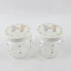 Set of 2 Precious Moments Christmas Jars With Lids "Christmas Is A..."