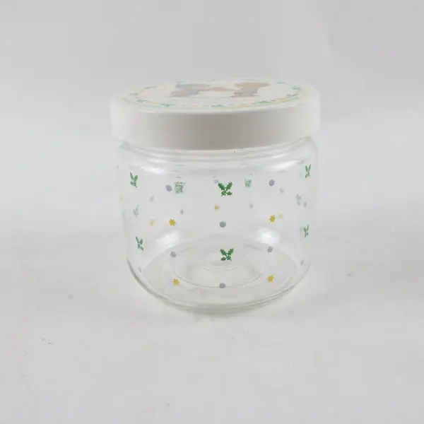 Set of 2 Precious Moments Christmas Jars With Lids "Christmas Is A..."