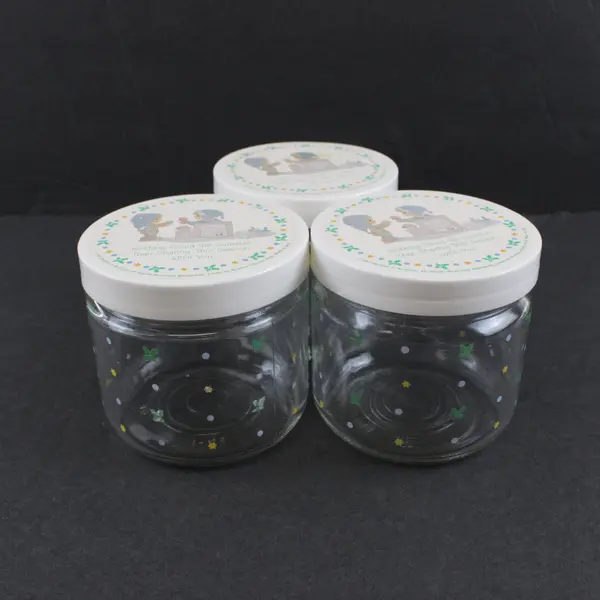 Precious Moments Christmas Glass Lidded Jars Set 3 Nothing Could Be Sweeter