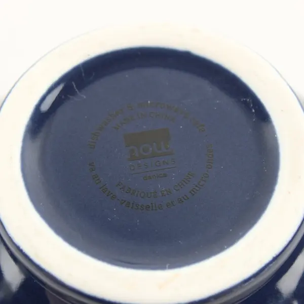 Now Designs Ink Stamped Latte Mug 14 oz Navy White L155004