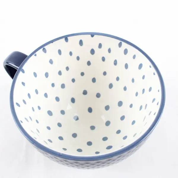 Now Designs Ink Stamped Latte Mug 14 oz Navy White L155004