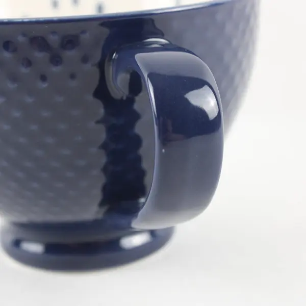 Now Designs Ink Stamped Latte Mug 14 oz Navy White L155004