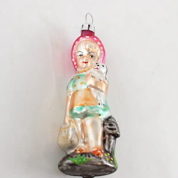 Christopher Radko Vintage 1991 Glass Ornament Madeleine's Puppy 4" Good