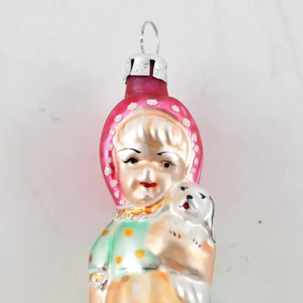 Christopher Radko Vintage 1991 Glass Ornament Madeleine's Puppy 4" Good