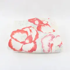 Vintage  Red and White Floral Table Runner Dresser Scarf 38 x 14.5