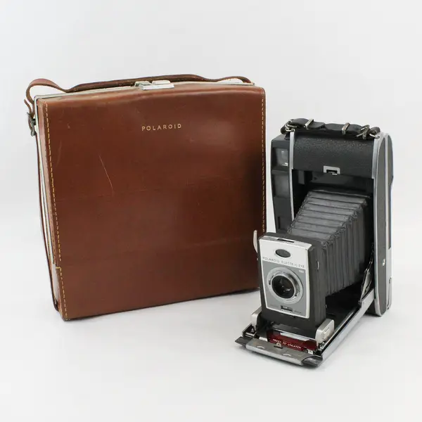 Vintage Polaroid 900 Electric Eye Land Camera Gray Wink-Light Flash Case