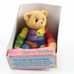 Enesco Cherished Teddies Toybox Corey the Color Bear Squeaks w/ Box